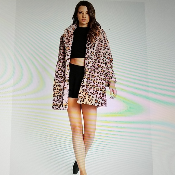 SALE Last 1! Boho leopard delight PINK faux - Picture 3 of 8